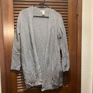 Grey Oversized Ribbed Cardigan